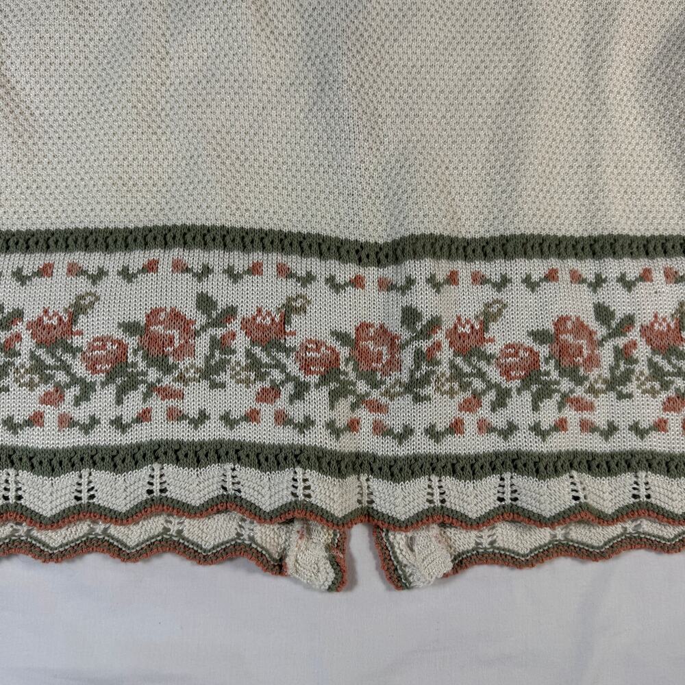 Vintage Cricket Lane Petite M Floral Knit Cardigan Cottagecore Pearl Buttons - Picture 10 of 10